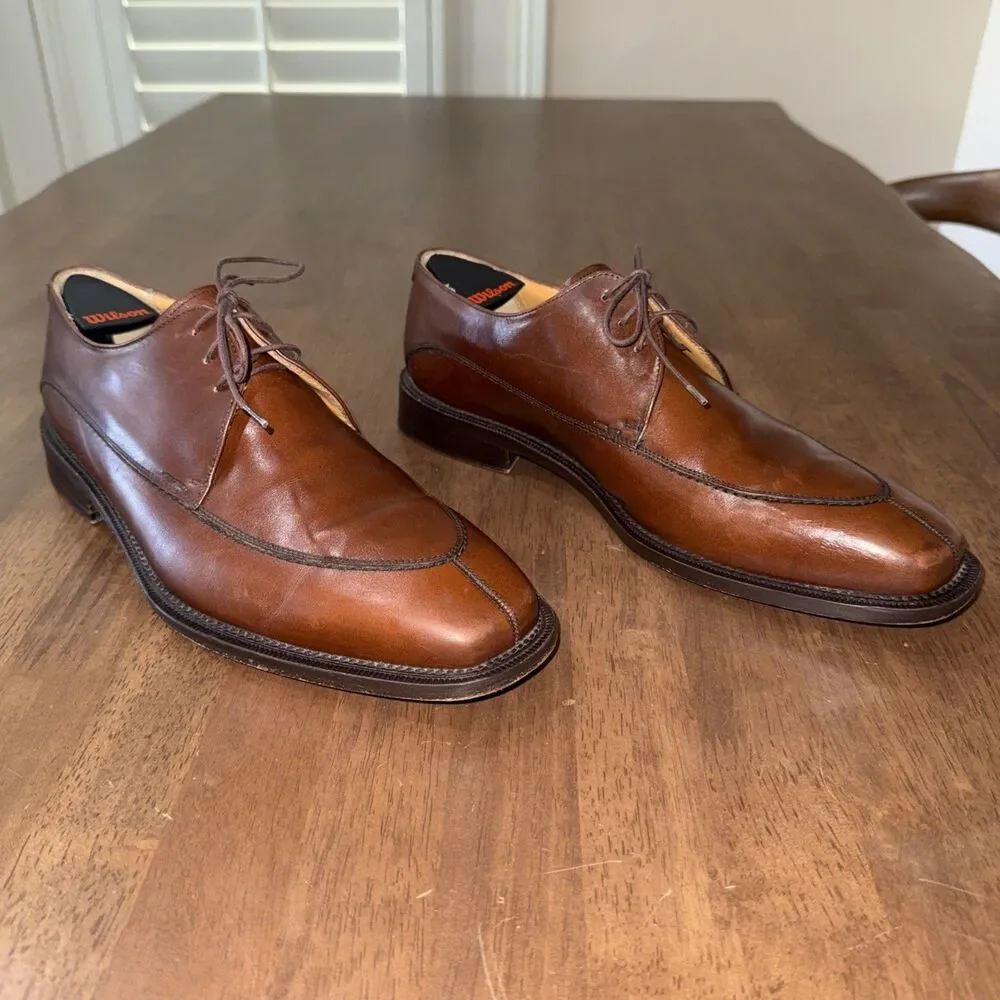 Mezlan Torello Apron Toe Derby Brown Leather Lace Up Dress Shoes Spain Mens 11W